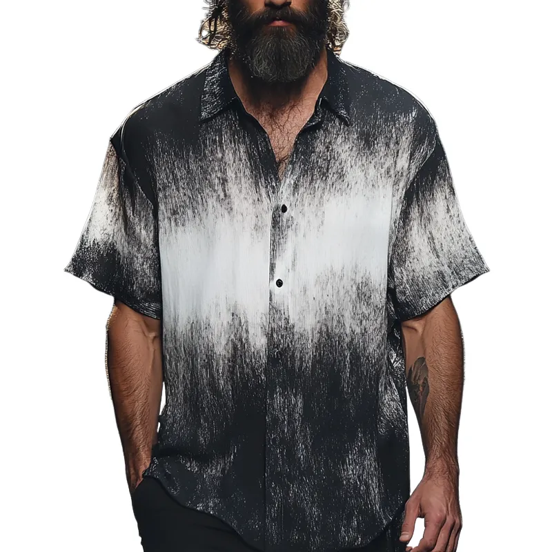 Men's Casual Gradient Print Short Sleeve Shirt MTA0614F9X sold by Manly