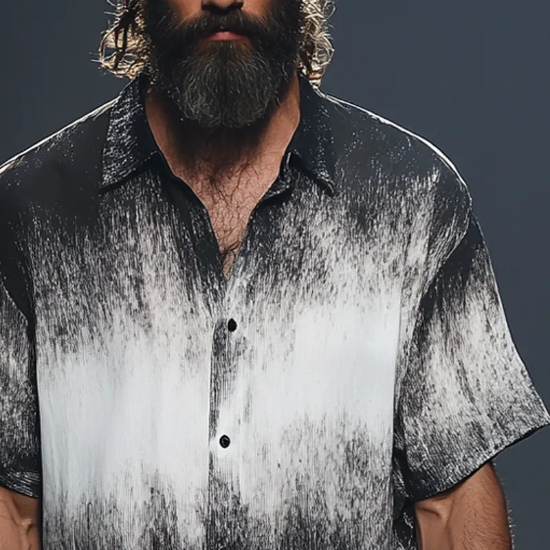 Men's Casual Gradient Print Short Sleeve Shirt MTA0614F9X sold by Manly product image thumbnail 3