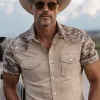 Men's Classic American Western Style Camouflage Cotton Blended Stitching Thin Suede Slim Short-sleeved Pearl Snap Shirt MTA0630F7K sold by Manly