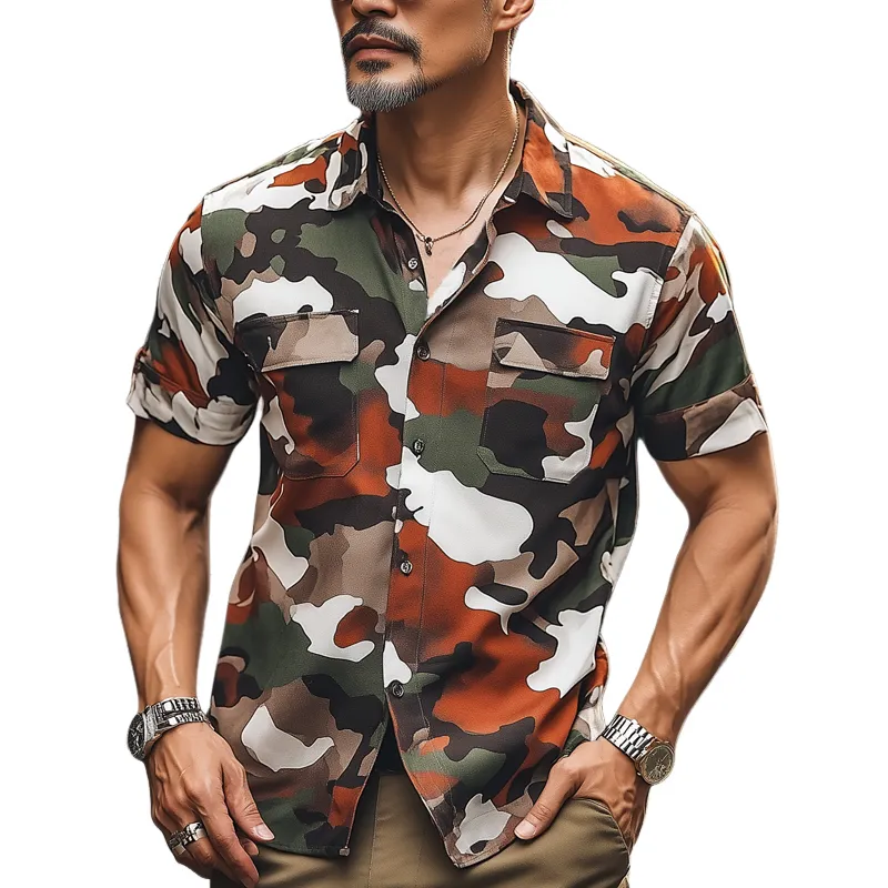 Men's Summer Fashion Camouflage Short Sleeve Shirt MTA0696F6U sold by Manly