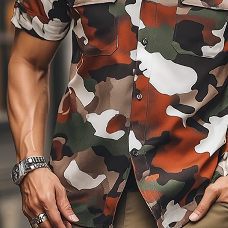 Men's Summer Fashion Camouflage Short Sleeve Shirt MTA0696F6U sold by Manly product image thumbnail 4
