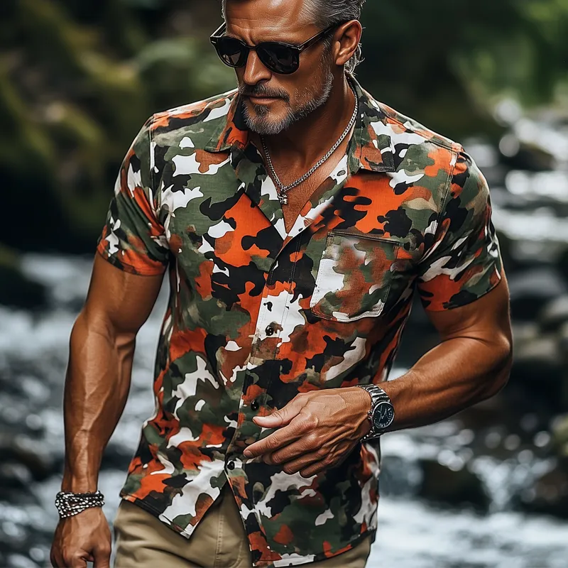 Men's Summer Fashion Camouflage Short Sleeve Shirt MTA0663F3U sold by Manly product image thumbnail 2