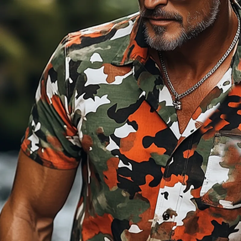 Men's Summer Fashion Camouflage Short Sleeve Shirt MTA0663F3U sold by Manly product image thumbnail 4
