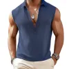 Men's Summer Deep V Neck Knitted Tank Top MTA0624F2U sold by Manly