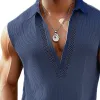 Men's Summer Deep V Neck Knitted Tank Top MTA0624F2U sold by Manly