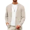 Men's Solid Color Cotton And Linen Single-Breasted Blazer MTA0316F4X sold by Manly