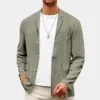 Men's Solid Color Cotton And Linen Single-Breasted Blazer MTA0316F4X sold by Manly