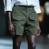 Men's Fashion Breathable Cotton Eyelet Decoration Multi-Pocket Loose Cargo Shorts MTA0609F3M sold by Manly