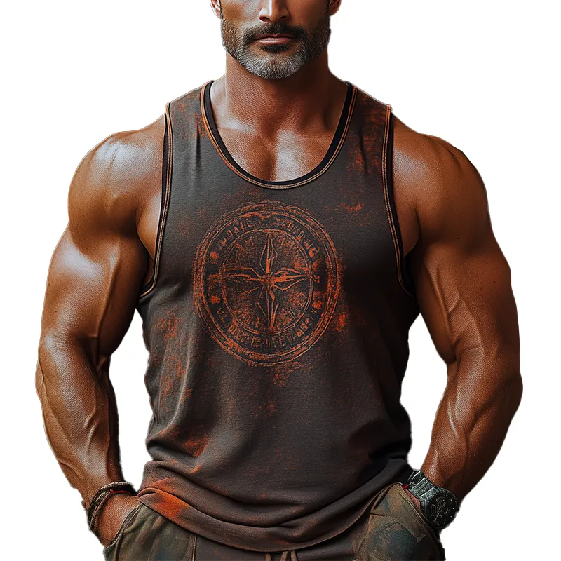 Men's Summer Fashion Printed Polyester Blend Tank Top MTA0632F6P sold by Manly