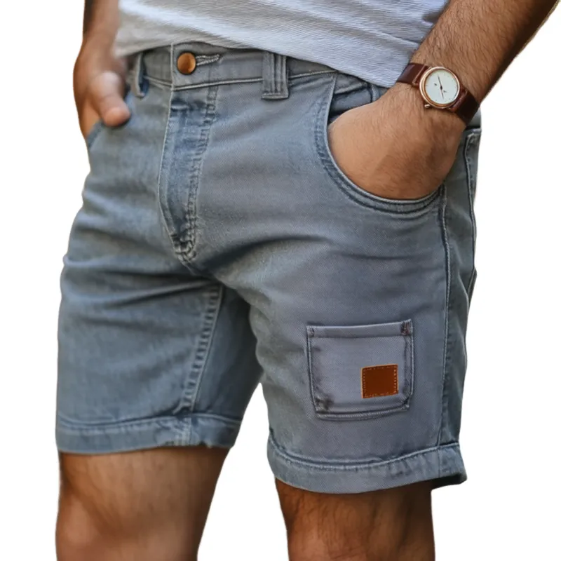 Men's Casual Washed Distressed Patch Pocket Slim Fit Denim Shorts MTA0586F1M sold by Manly