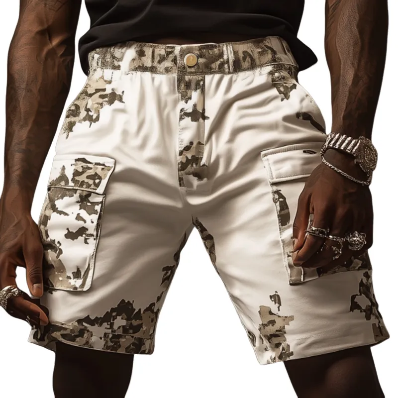 Men's Casual Outdoor Camouflage Print Multi-Pocket Loose Work Shorts MTA0514F9M sold by Manly