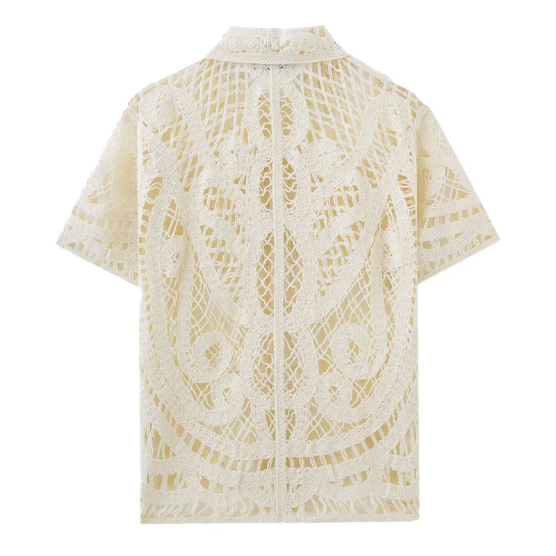 Men's Solid Color Knitted Jacquard Short-sleeved Shirt MTA0599F1X sold by Manly product image thumbnail 4