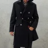 Men's Vintage Lapel Wool Blend Double-Breasted Mid-Length Coat 28292699M sold by Manly