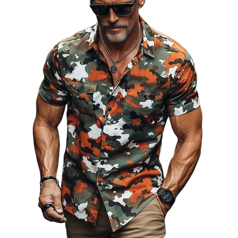 Men's Summer Classic Camouflage Short Sleeve Shirt MTA0604F1U sold by Manly