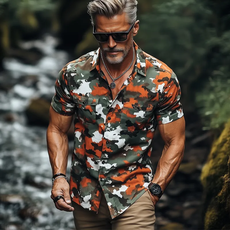 Men's Summer Classic Camouflage Short Sleeve Shirt MTA0604F1U sold by Manly product image thumbnail 3