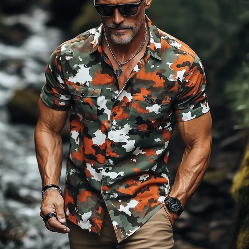 Men's Summer Classic Camouflage Short Sleeve Shirt MTA0604F1U sold by Manly product image thumbnail 2