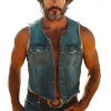 Men's Summer Western Cowboy Style Brushed Denim Vest MTA0616F9U sold by Manly