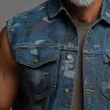Men's Summer Fashion Camouflage Washed Denim Vest MTA0672F8P sold by Manly