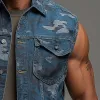 Men's Summer Fashion Camouflage Washed Denim Vest MTA0672F8P sold by Manly