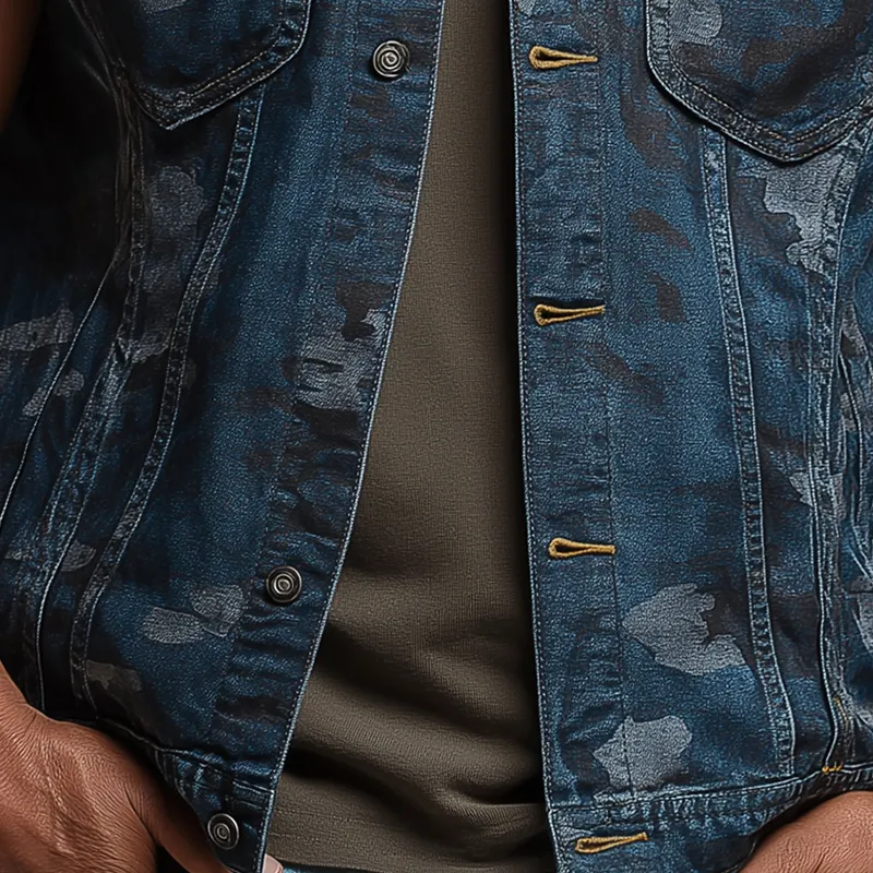 Men's Summer Fashion Camouflage Washed Denim Vest MTA0672F8P sold by Manly product image thumbnail 5