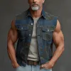 Men's Summer Fashion Camouflage Print Washed Denim Vest MTA0613F8P sold by Manly