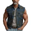 Men's Summer Fashion Camouflage Print Washed Denim Vest MTA0613F8P sold by Manly