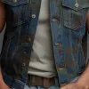 Men's Summer Fashion Camouflage Print Washed Denim Vest MTA0613F8P sold by Manly