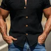 Men's Fashion Casual American Western Tough Guy Style Cactus Embroidered Cotton And Linen Short-sleeved Shirt MTA0916F9K sold by Manly