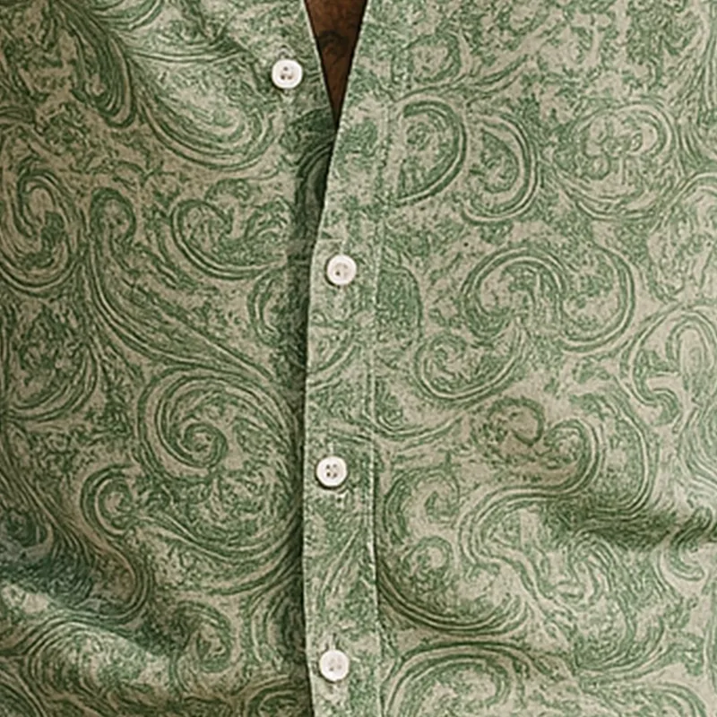 Men's Summer Fashion Printed Polyester Blended Short Sleeve Shirt MTA0902F1P sold by Manly product image thumbnail 3