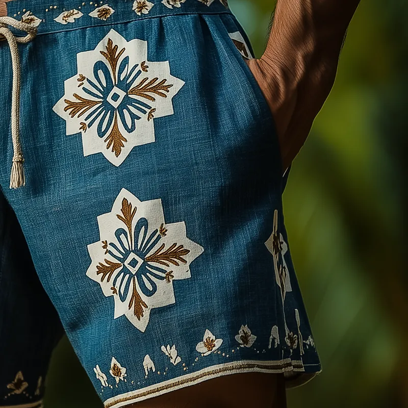 Men's Summer Fashion Printed Linen Casual Shorts MTA0924F8P sold by Manly product image thumbnail 4