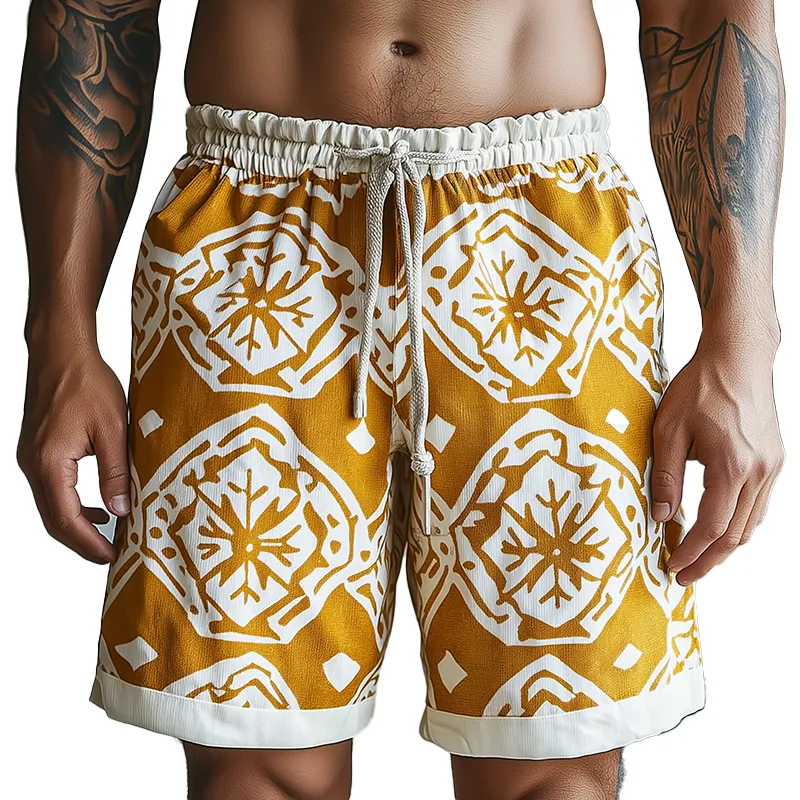 Men's Summer Fashion Printed Polyester Blended Casual Shorts MTA0986F1P sold by Manly