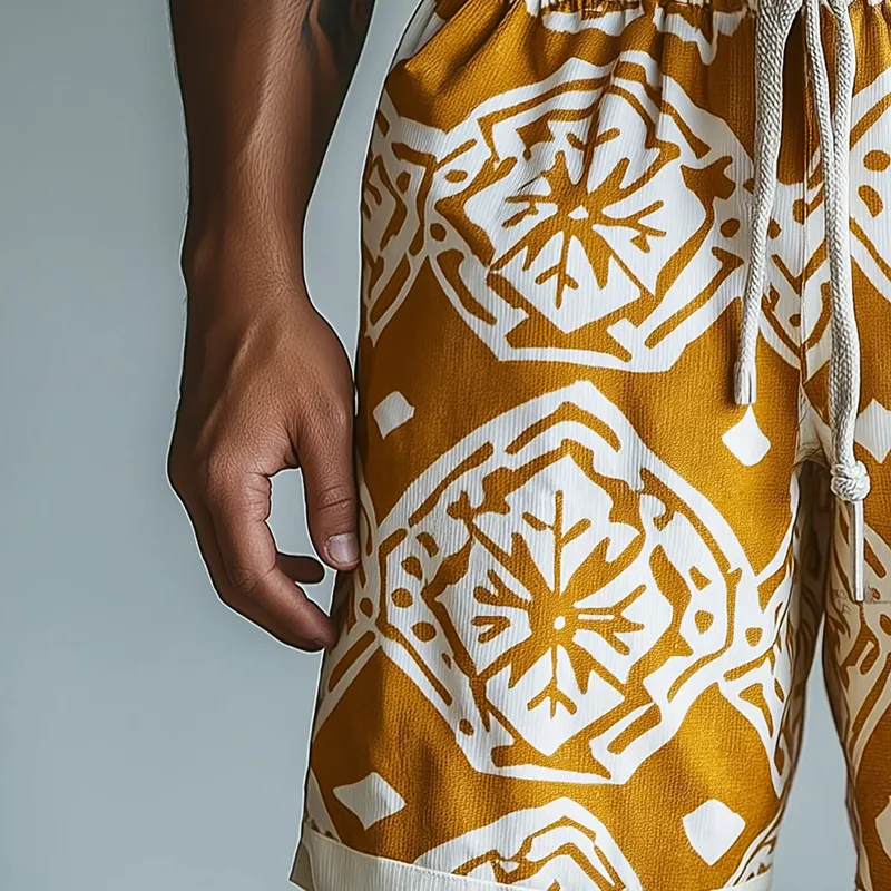 Men's Summer Fashion Printed Polyester Blended Casual Shorts MTA0986F1P sold by Manly product image thumbnail 3