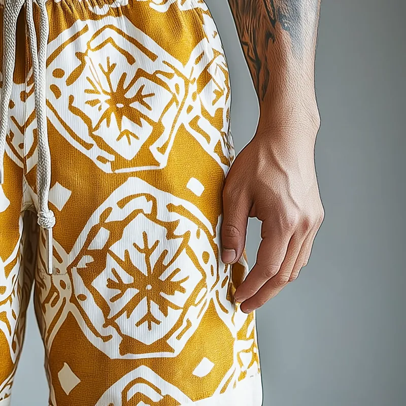 Men's Summer Fashion Printed Polyester Blended Casual Shorts MTA0986F1P sold by Manly product image thumbnail 4