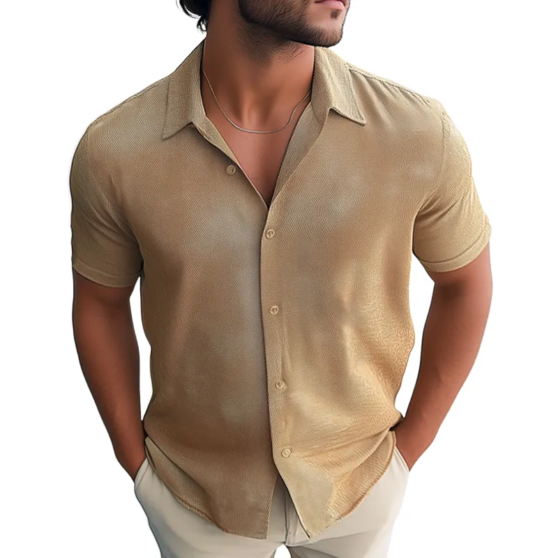 Men's Summer Twill Printed Casual Short Sleeve Shirt MTA0737F2U sold by Manly