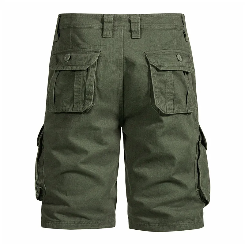 Men's Solid Color Casual Multi-Pocket Cargo Shorts MTA1171F3X sold by Manly product image thumbnail 5