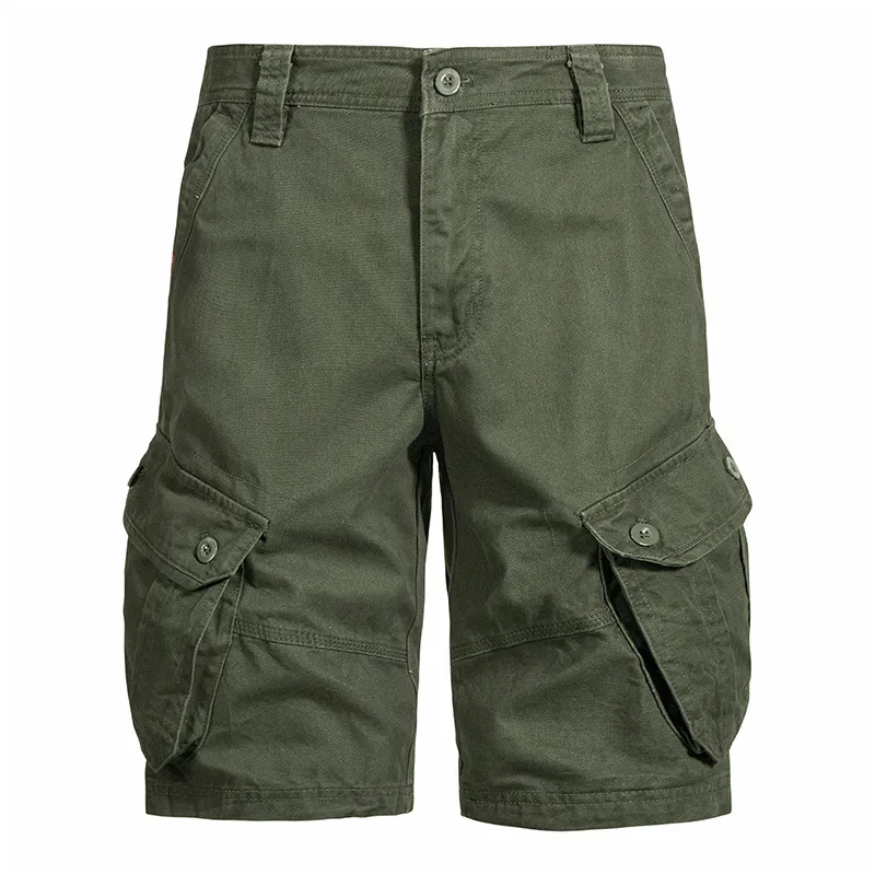 Men's Solid Color Casual Multi-Pocket Cargo Shorts MTA1171F3X sold by Manly product image thumbnail 3