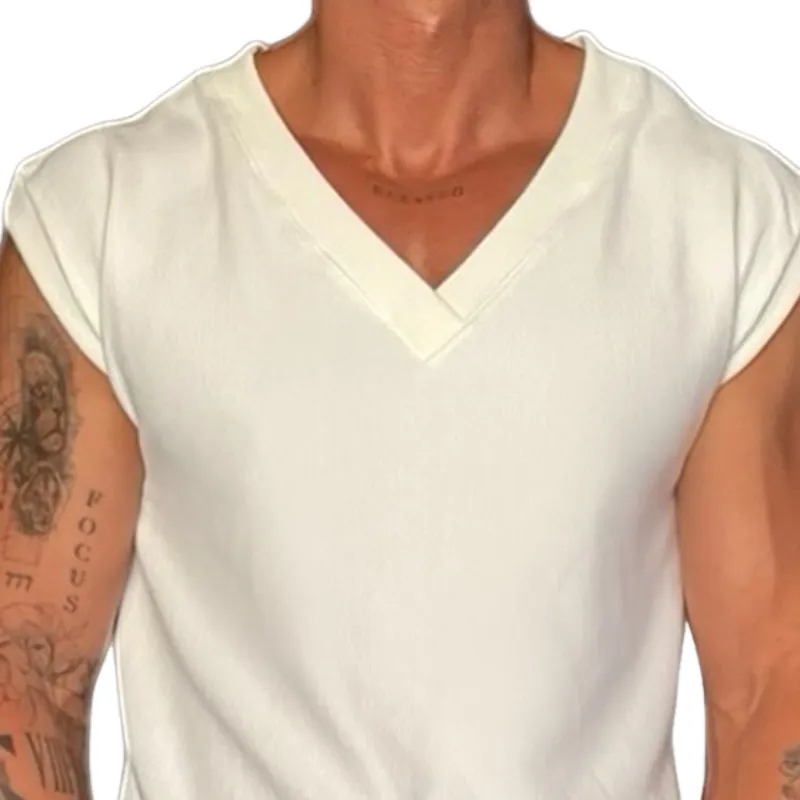 Men's Casual Cotton V-Neck Tank Tops MTA1181F5X sold by Manly product image thumbnail 3