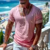 Men's Cotton And Linen Blended Round Neck Short-Sleeved T-Shirt MTA1189F0X sold by Manly