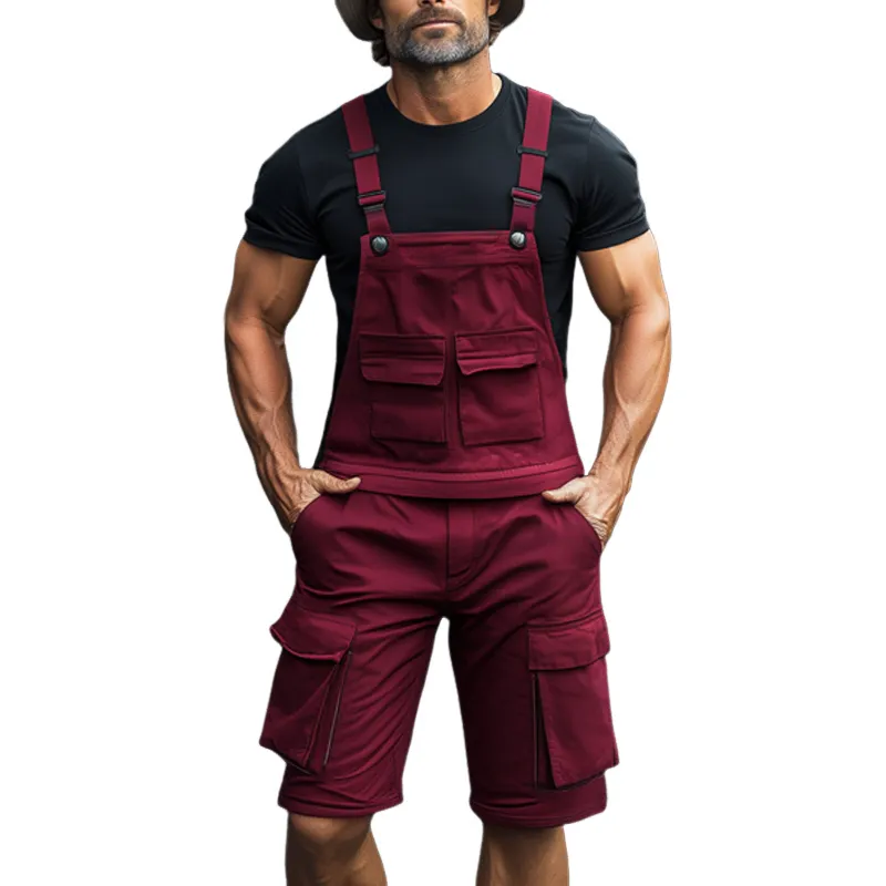 Men's Summer Multi-Pocket Solid Color Overalls MTA1131F2U sold by Manly