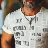 Men's Summer Fashion Newspaper Printed Round Short Sleeve T-shirt MTA1078F7U sold by Manly