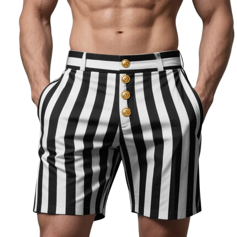 Men's Stripe Straight Suit Shorts MTA0916F4Z sold by Manly