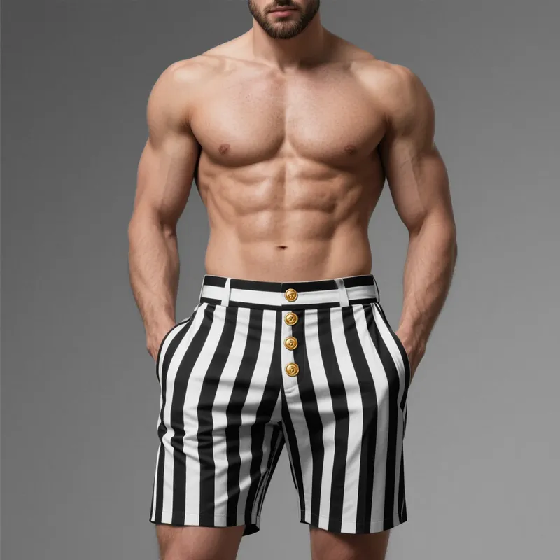 Men's Stripe Straight Suit Shorts MTA0916F4Z sold by Manly product image thumbnail 3