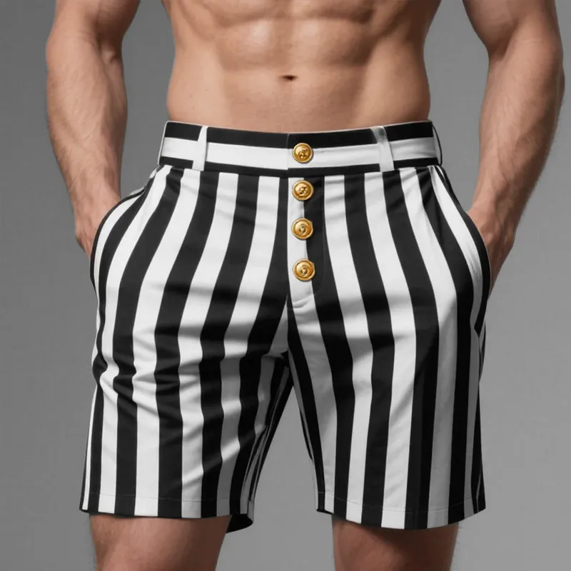 Men's Stripe Straight Suit Shorts MTA0916F4Z sold by Manly product image thumbnail 2