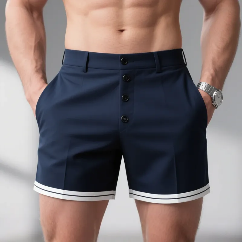 Men's Colorblock Straight Suit Shorts MTA0927F6Z sold by Manly product image thumbnail 2