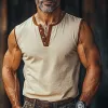 Men's Contrast Color Sleeveless Sports Casual Tank Tops MTA1011F9X sold by Manly