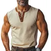Men's Contrast Color Sleeveless Sports Casual Tank Tops MTA1011F9X sold by Manly