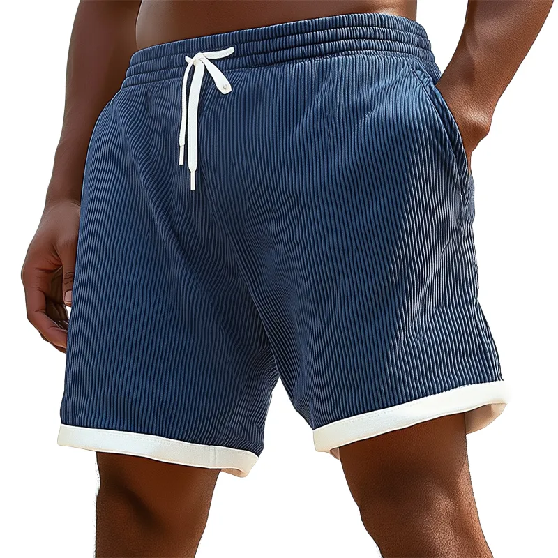 Men's Summer Corduroy Casual Lace-Up Shorts MTA0977F9U sold by Manly