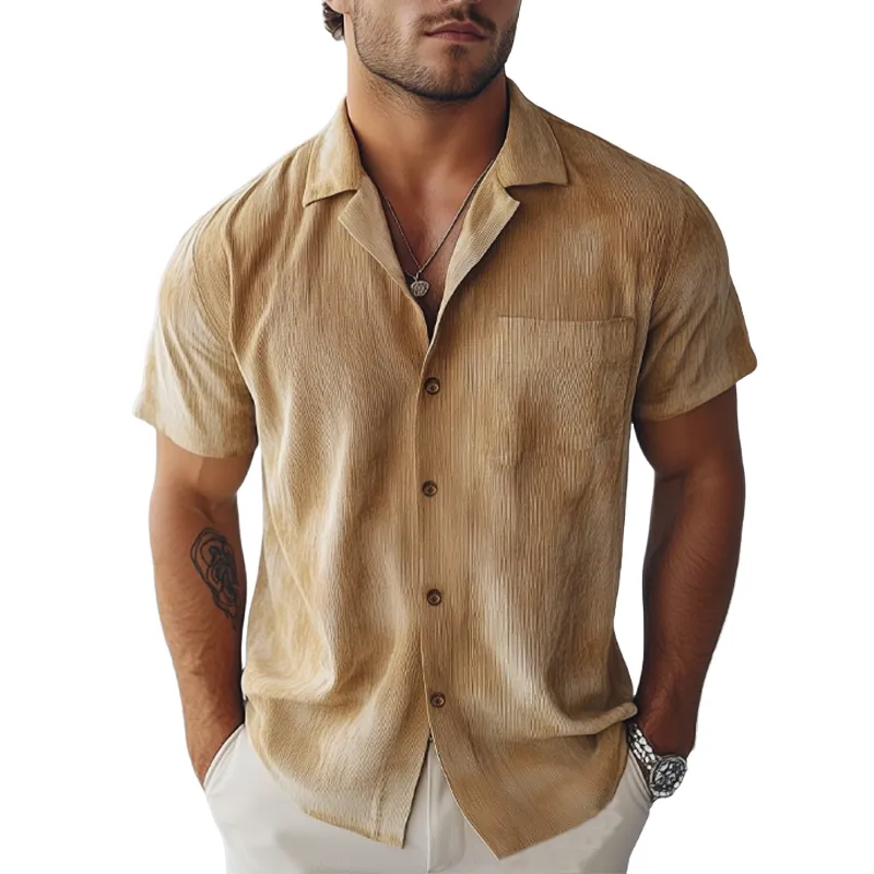 Men's Summer Textured Printed Short Sleeve Shirt MTA0960F6U sold by Manly