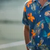 Men's Summer Fashion Polyester Blended Printed Short Sleeve Shirt MTA1058F3P sold by Manly