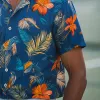 Men's Summer Fashion Polyester Blended Printed Short Sleeve Shirt MTA1058F3P sold by Manly
